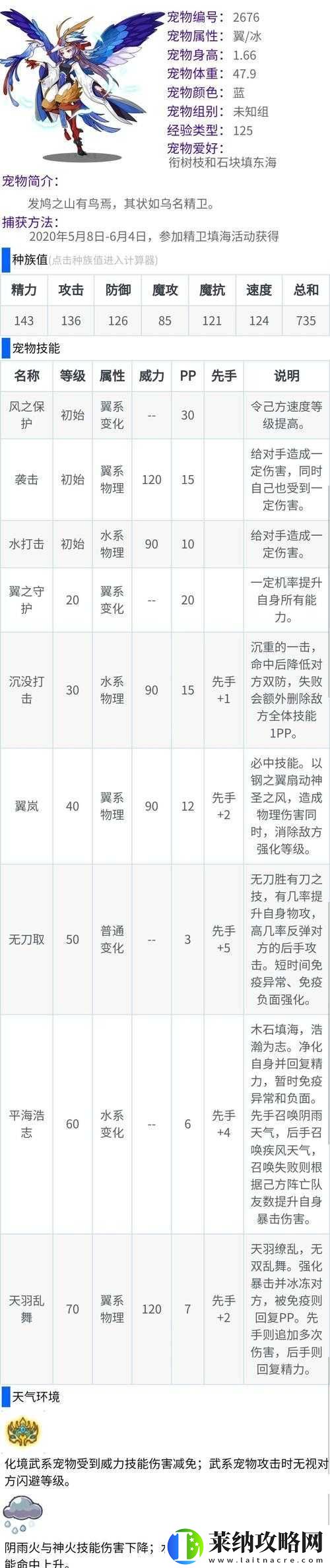洛克王國(guó)精衛(wèi)技能寶典